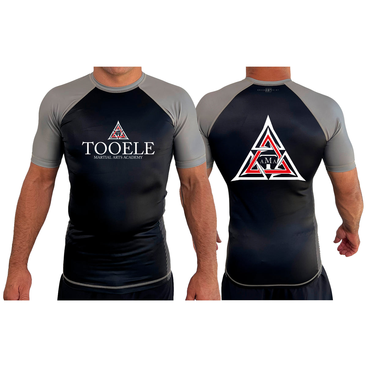 Tooele Martial Arts All Black Ranked Short Sleeve Rash Guards #8261 A