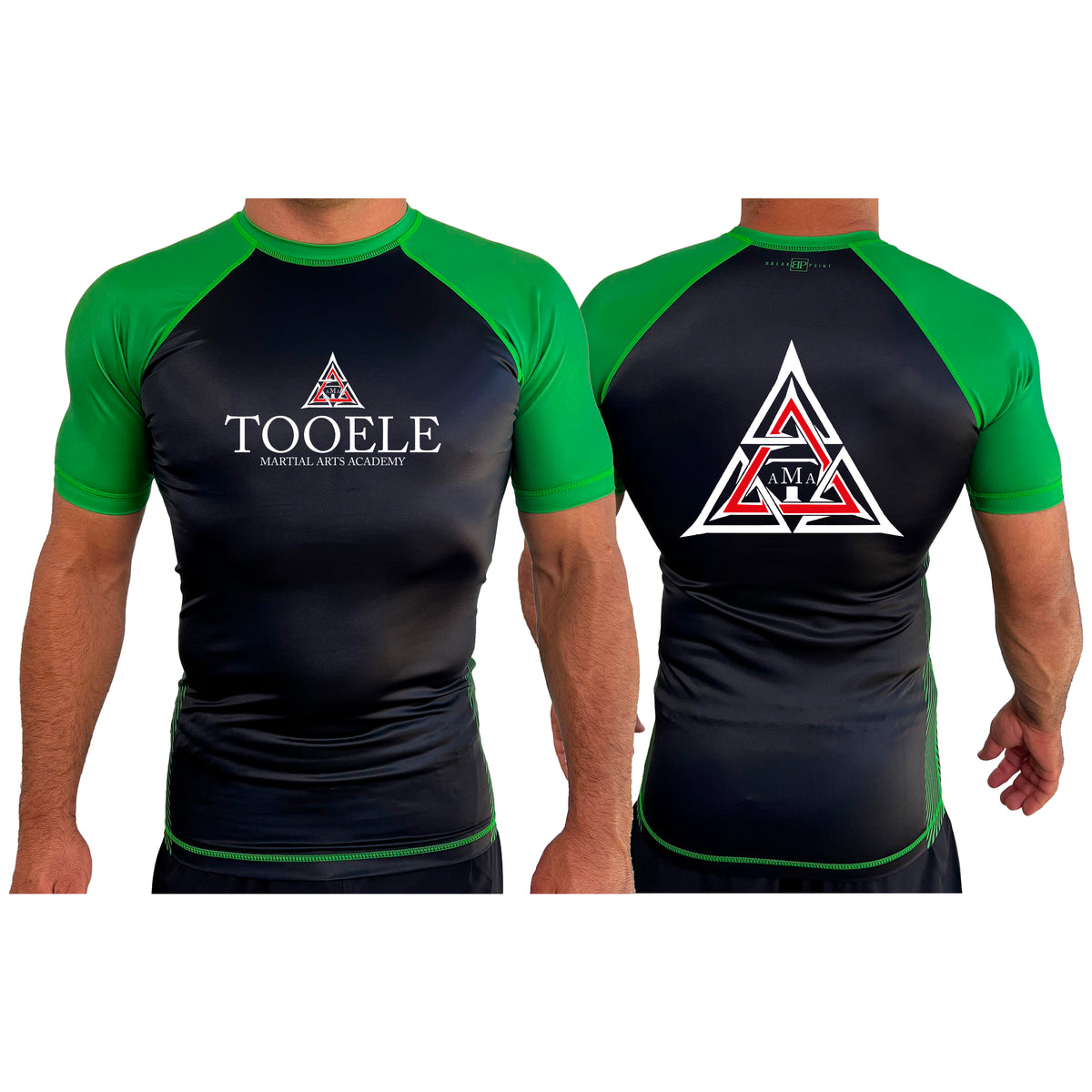 Tooele Martial Arts All Black Ranked Short Sleeve Rash Guards #8261 A