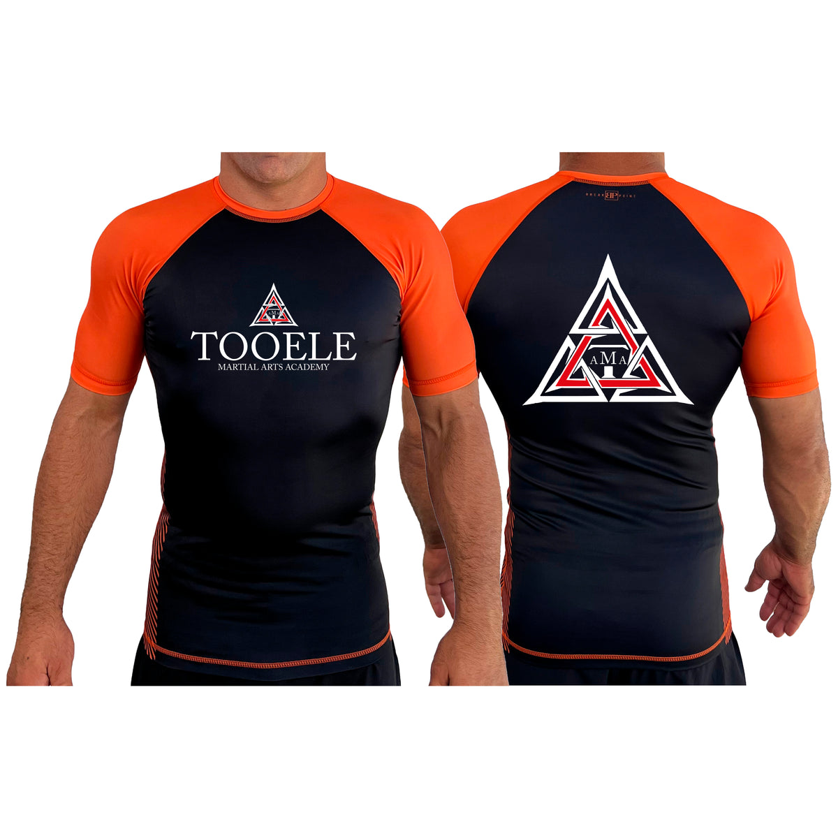 Tooele Martial Arts All Black Ranked Short Sleeve Rash Guards #8261 A