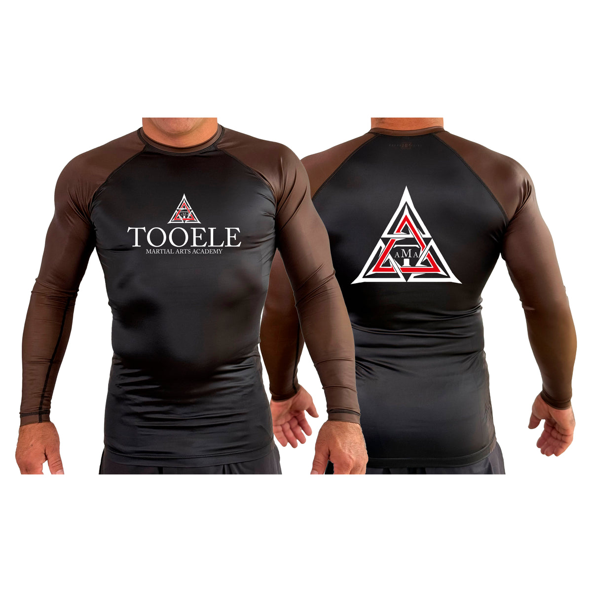 Tooele Martial Arts All Black Ranked Long Sleeve Rash Guards #8261 A