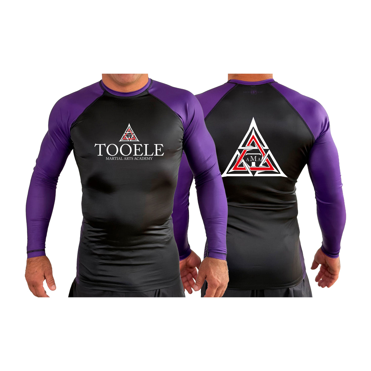 Tooele Martial Arts All Black Ranked Long Sleeve Rash Guards #8261 A