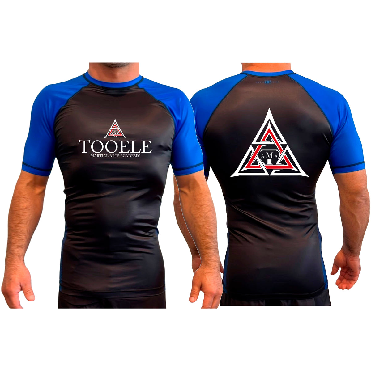 Tooele Martial Arts All Black Ranked Short Sleeve Rash Guards #8261 A