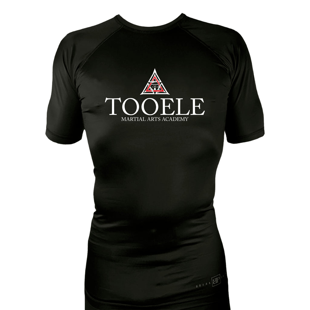 Tooele Martial Arts All Black Rash Guards Short Sleeves #8261 A