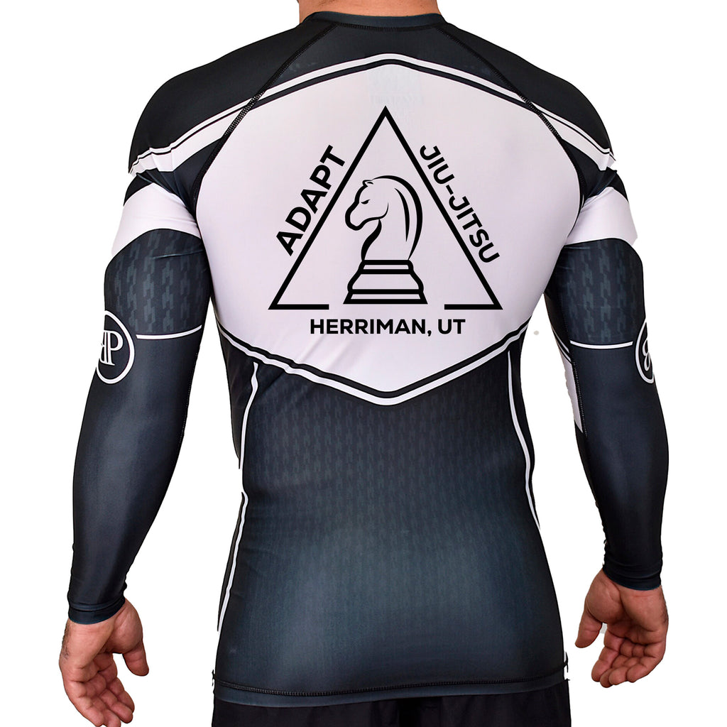 Adapt Jiu-Jitsu Academy Rash Guards Black/White #8262 A