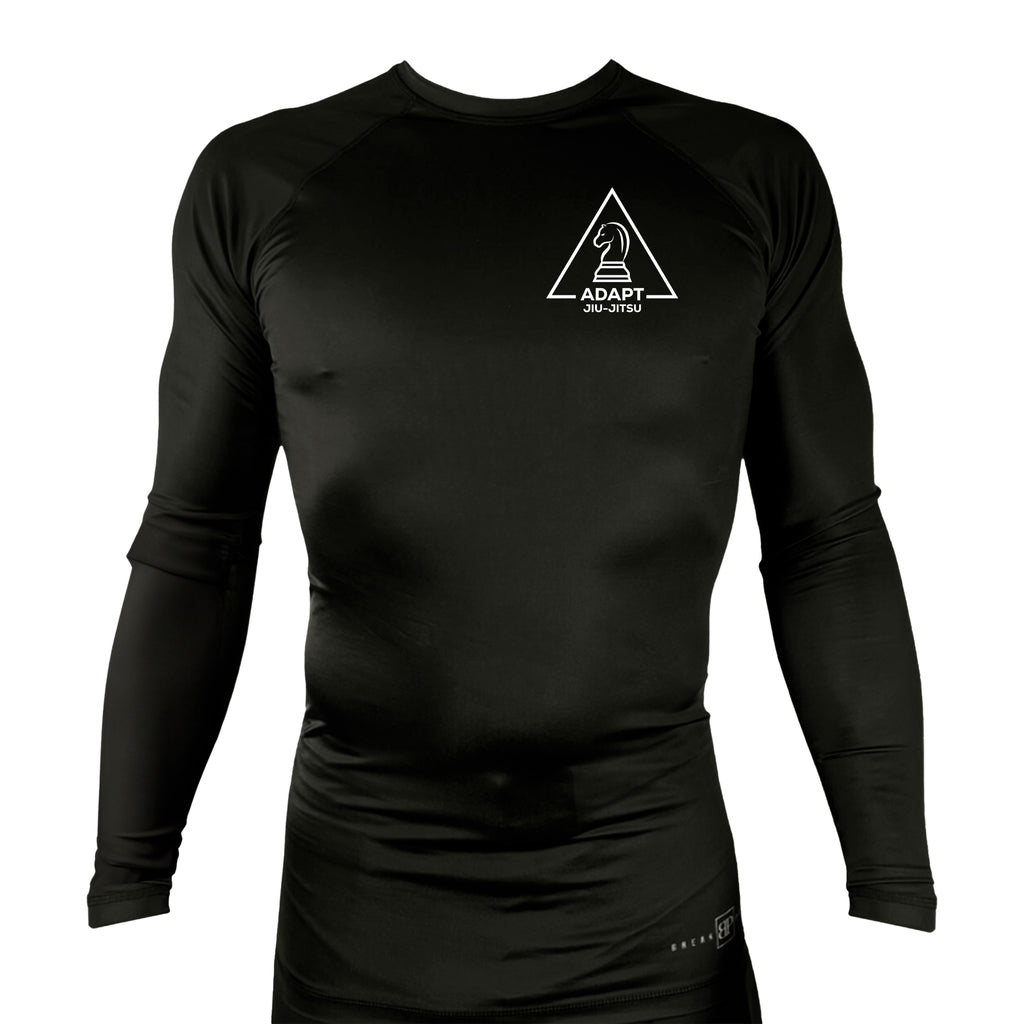 Adapt Jiu-Jitsu All Black Rash Guards Long Sleeves #8262 A