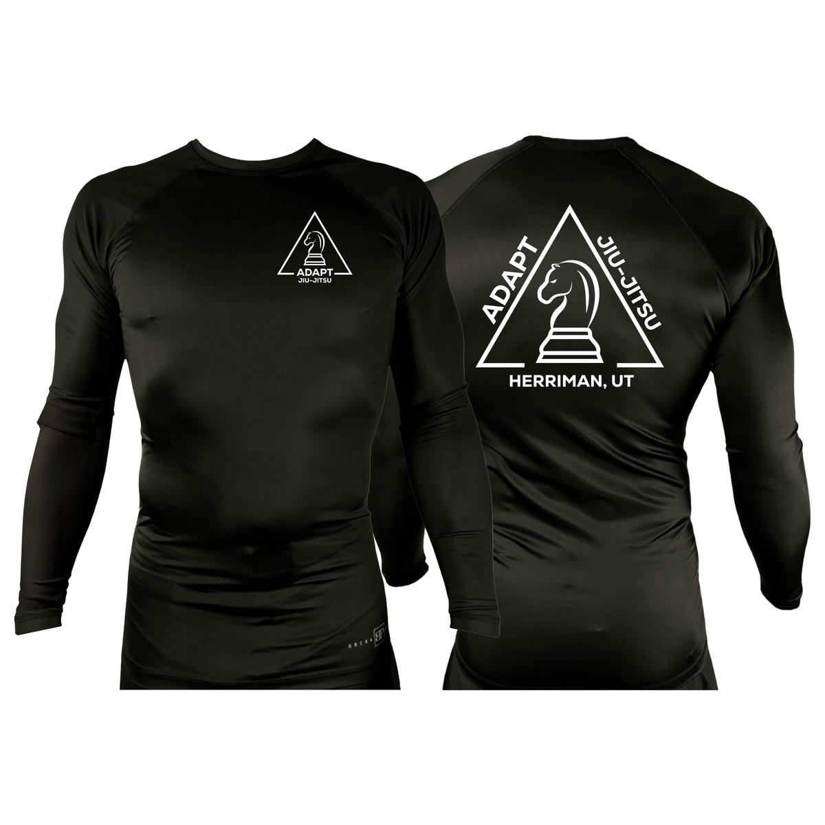 Adapt Jiu-Jitsu All Black Rash Guards Long Sleeves #8262 A