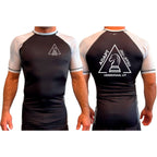 Adapt Jiu-Jitsu All Black Ranked Short Sleeve Rash Guards #8262 A