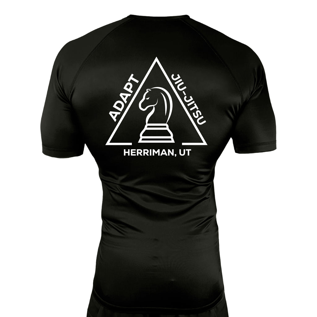Adapt Jiu-Jitsu All Black Rash Guards Short Sleeves #8262 A