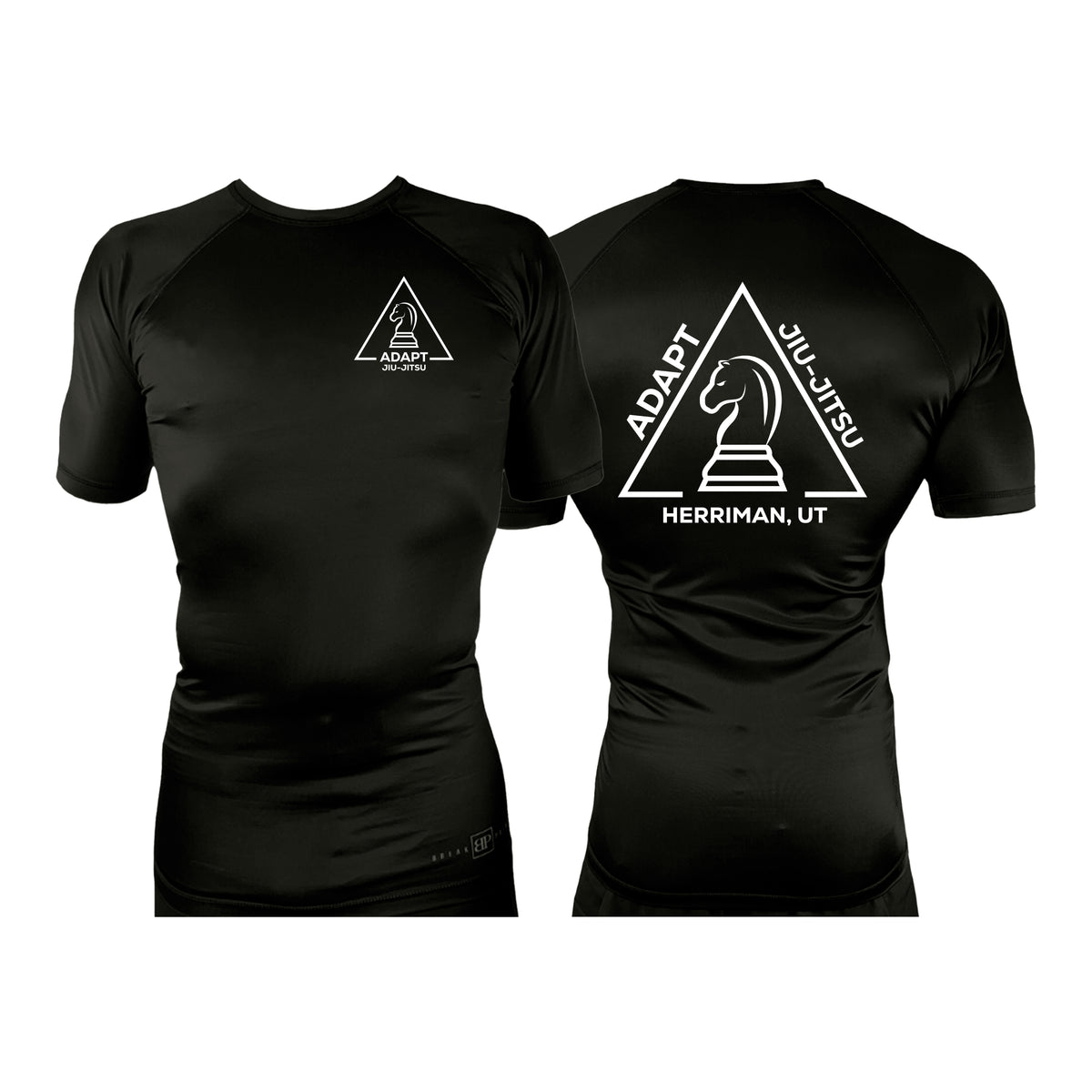 Adapt Jiu-Jitsu All Black Rash Guards Short Sleeves #8262 A