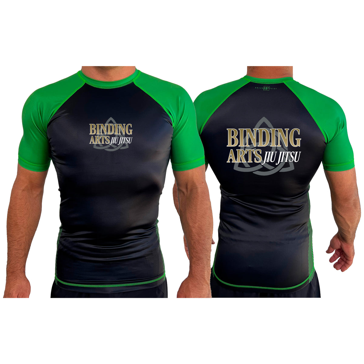 Binding Arts Jiu Jitsu All Black Ranked Short Sleeve Rash Guards #8263 A