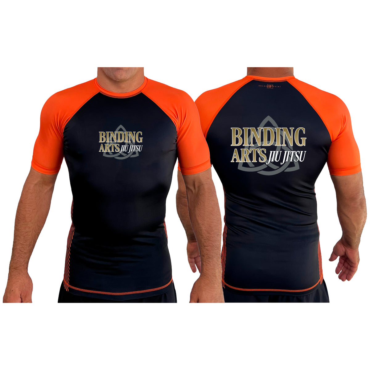 Binding Arts Jiu Jitsu All Black Ranked Short Sleeve Rash Guards #8263 A