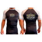Binding Arts Jiu Jitsu All Black Ranked Short Sleeve Rash Guards #8263 A