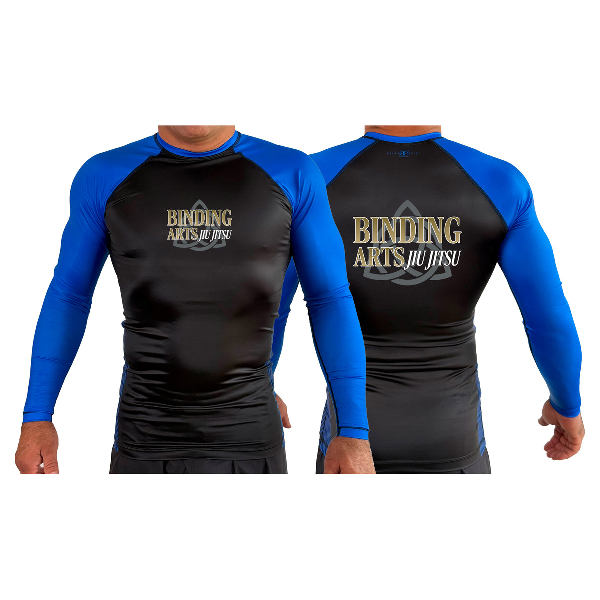Binding Arts Jiu Jitsu All Black Ranked Long Sleeve Rash Guards #8263 A