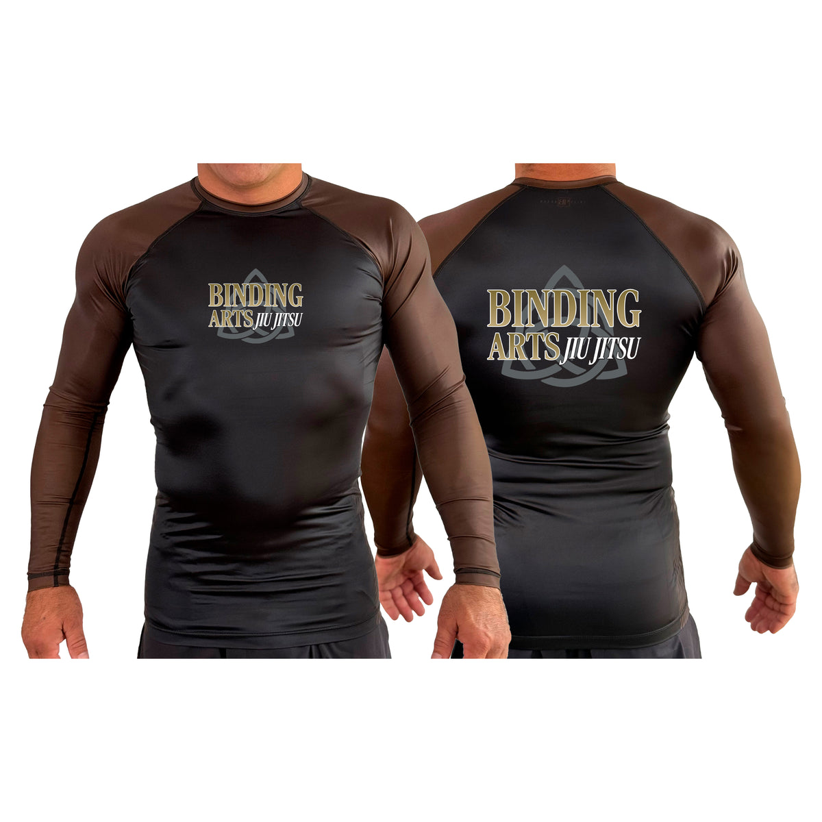 Binding Arts Jiu Jitsu All Black Ranked Long Sleeve Rash Guards #8263 A