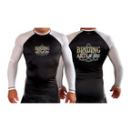 Binding Arts Jiu Jitsu All Black Ranked Long Sleeve Rash Guards #8263 A