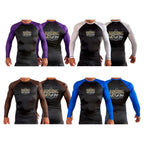 Binding Arts Jiu Jitsu All Black Ranked Long Sleeve Rash Guards #8263 A