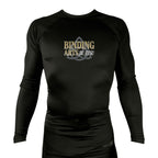 Binding Arts Jiu Jitsu All Black Rash Guards Long Sleeves #8263 A