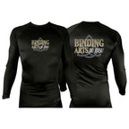 Binding Arts Jiu Jitsu All Black Rash Guards Long Sleeves #8263 A