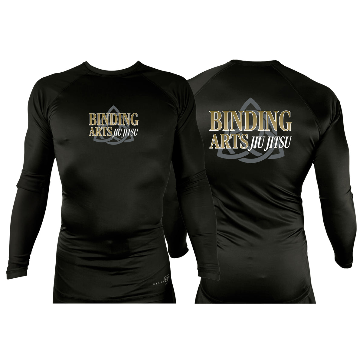 Binding Arts Jiu Jitsu All Black Rash Guards Long Sleeves #8263 A