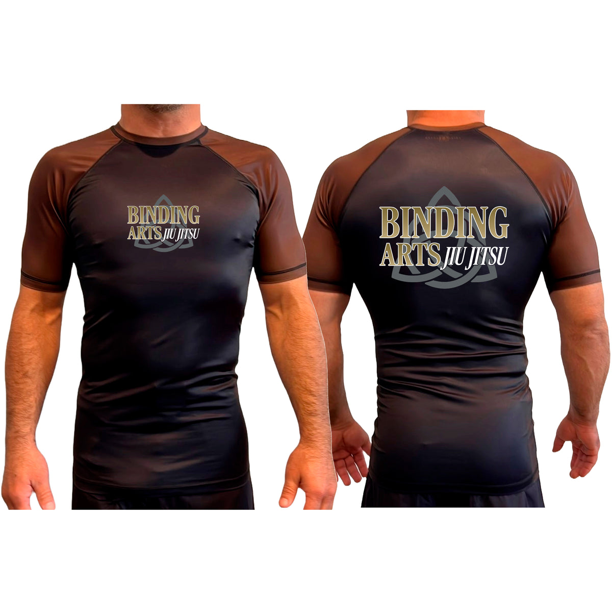 Binding Arts Jiu Jitsu All Black Ranked Short Sleeve Rash Guards #8263 A