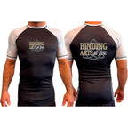 Binding Arts Jiu Jitsu All Black Ranked Short Sleeve Rash Guards #8263 A