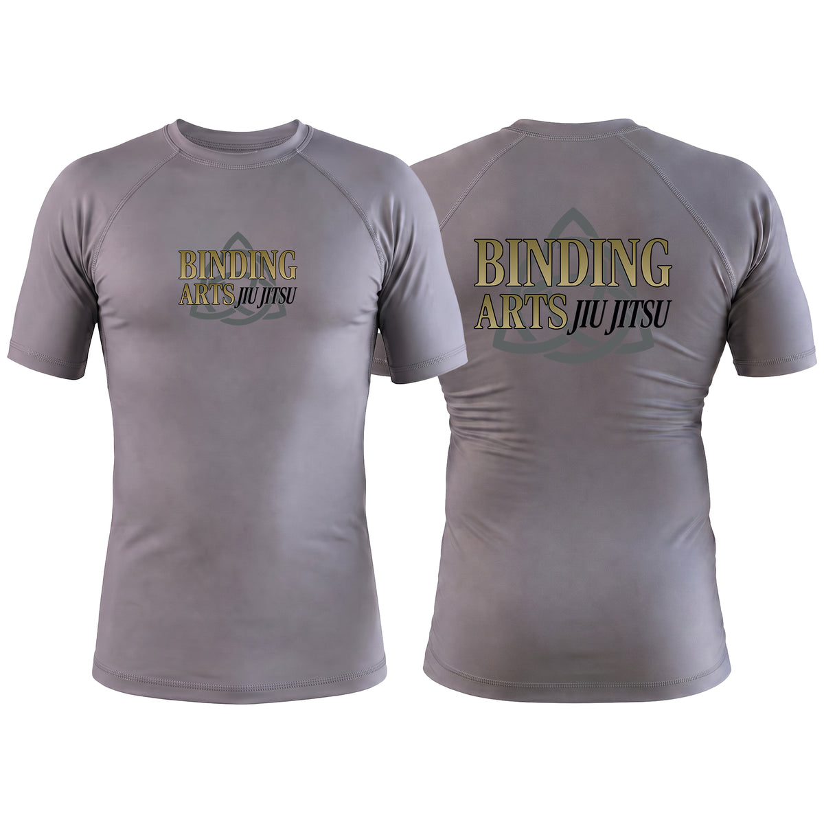 Binding Arts Jiu Jitsu Gray Custom Rash Guards Short Sleeve #8263 A