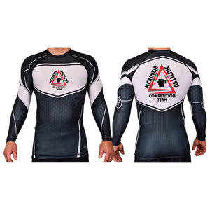Mckinzie Jiu Jitsu Academy Rash Guards Black/White #8264 A