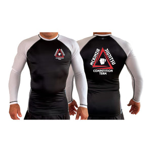 Mckinzie Jiu Jitsu All Black Ranked Long Sleeve Rash Guards #8264 A