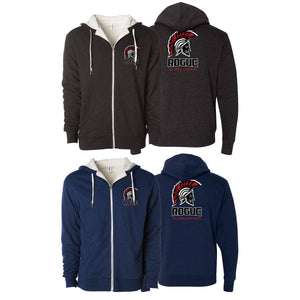 Rogue Jiu Jitsu Academy Sherpa Lined Zip-Up Hoodie #8265 A