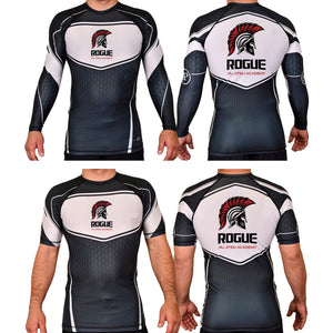 Rogue Jiu Jitsu Academy Rash Guards Black/White #8265 B