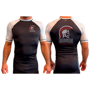 Rogue Jiu Jitsu Academy All Black Ranked Short Sleeve Rash Guards #8265 B
