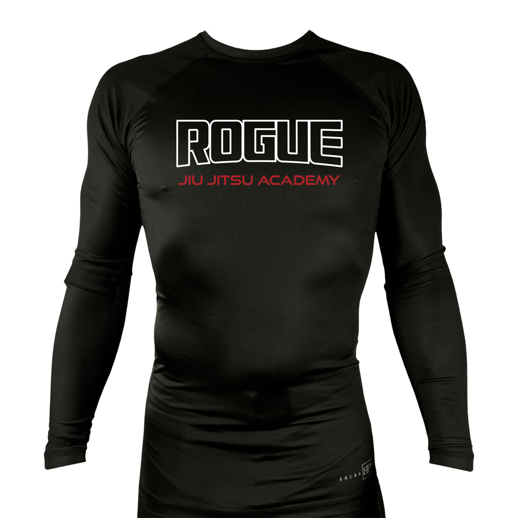 Rogue Jiu Jitsu Academy All Black Rash Guards Long Sleeves #8265 C