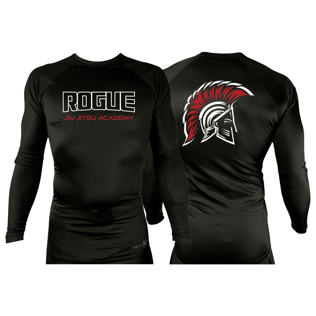 Rogue Jiu Jitsu Academy All Black Rash Guards Long Sleeves #8265 C