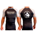 Precision Martial Arts All Black Ranked Short Sleeve Rash Guards #8266 B