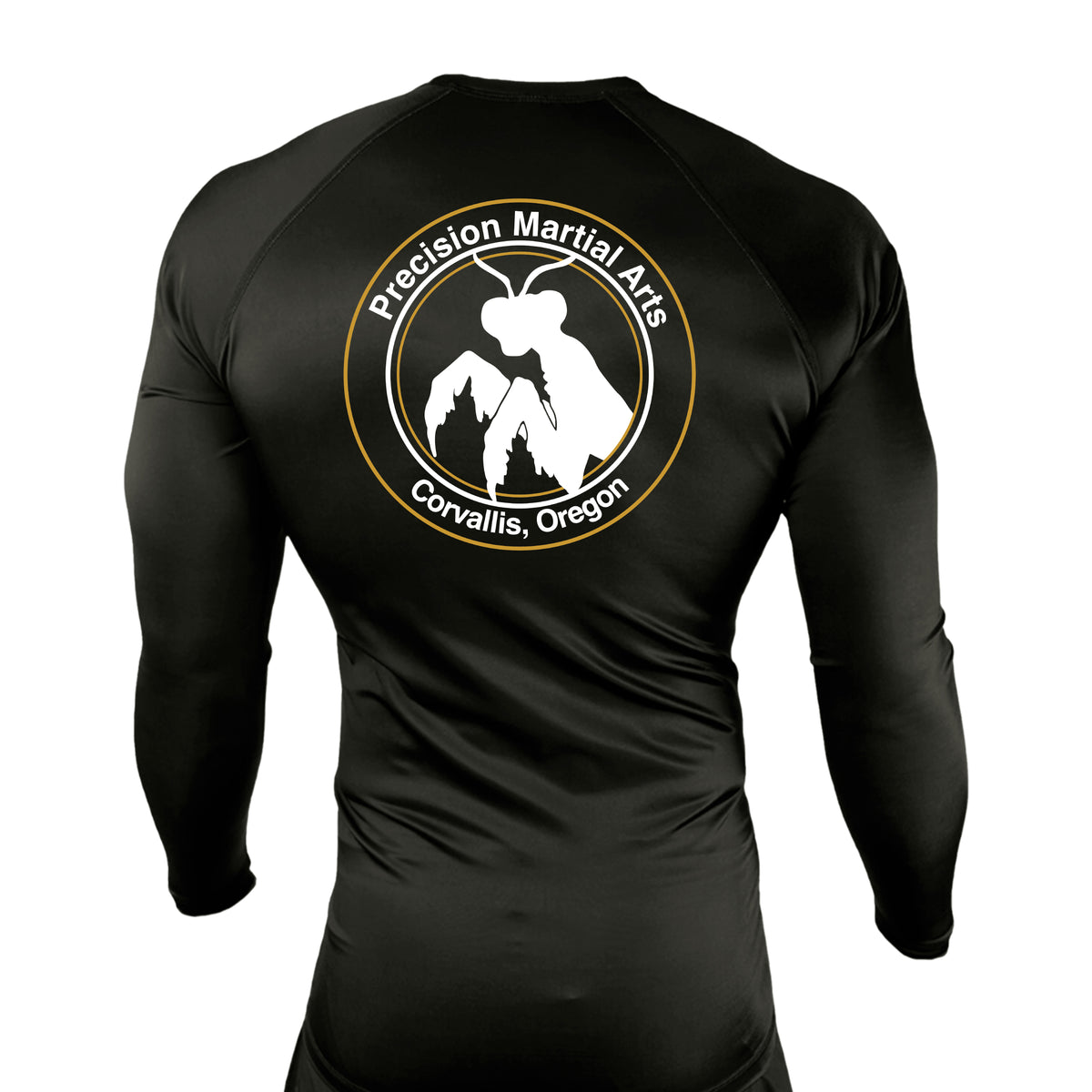 Precision Martial Arts All Black Custom Rash Guards Long Sleeves #8266 B