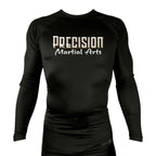 Precision Martial Arts All Black Custom Rash Guards Long Sleeves #8266 B