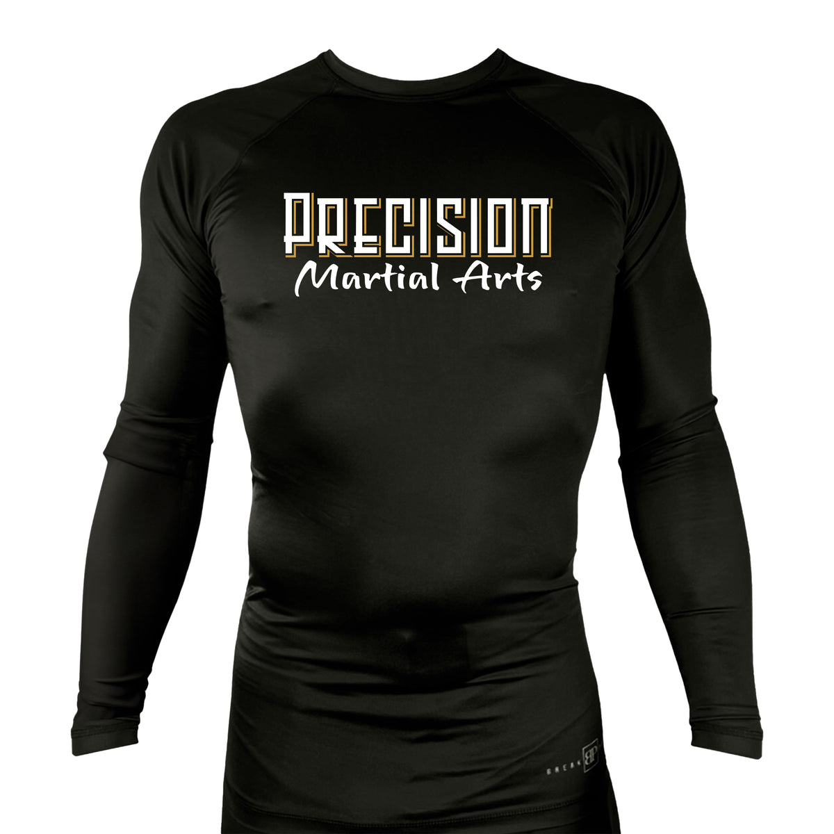 Precision Martial Arts All Black Custom Rash Guards Long Sleeves #8266 B