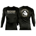 Precision Martial Arts All Black Custom Rash Guards Long Sleeves #8266 B