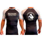 Precision Martial Arts All Black Ranked Short Sleeve Rash Guards #8266 B