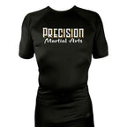 Precision Martial Arts All Black Custom Rash Guards Short Sleeves #8266 B