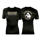 Precision Martial Arts All Black Custom Rash Guards Short Sleeves #8266 B