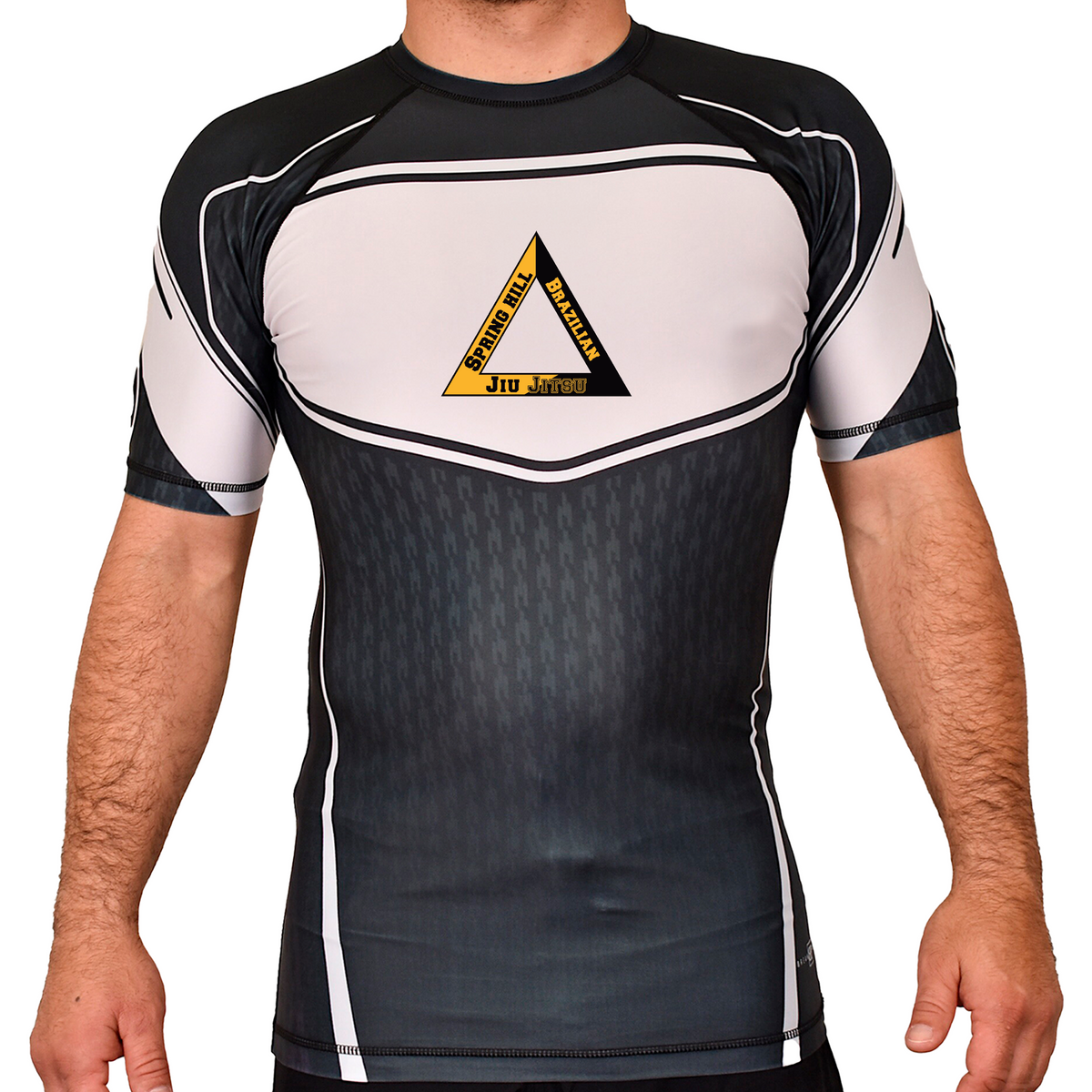 Spring Hill Jiu Jitsu Academy Rash Guards Black/White #8267 A