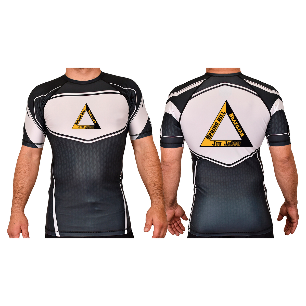 Spring Hill Jiu Jitsu Academy Rash Guards Black/White #8267 A