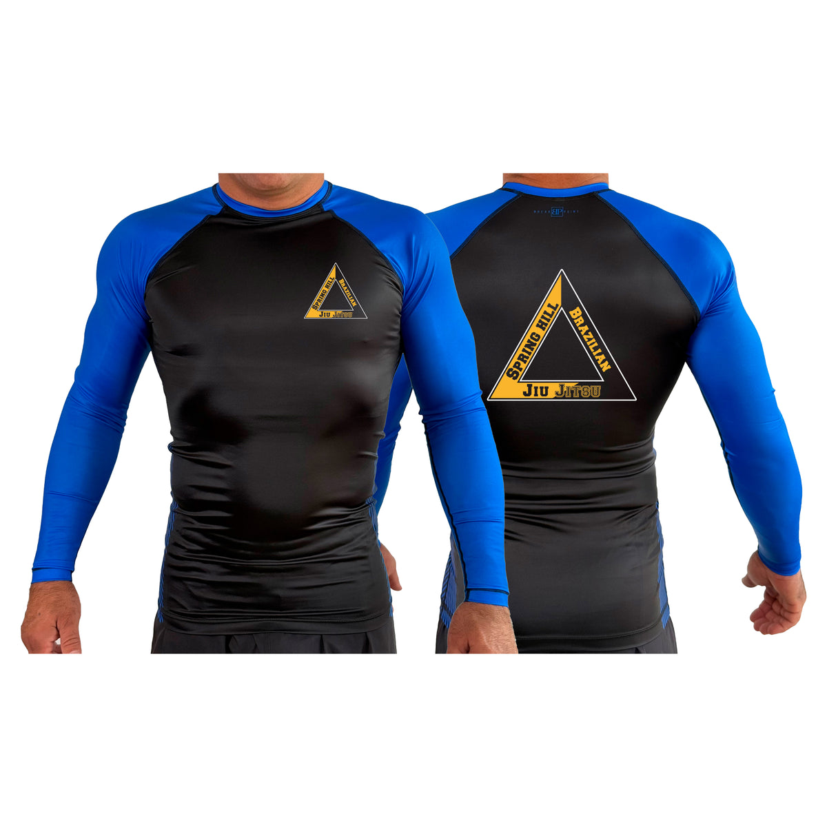 Spring Hill Jiu Jitsu All Black Ranked Long Sleeve Rash Guards #8267 A