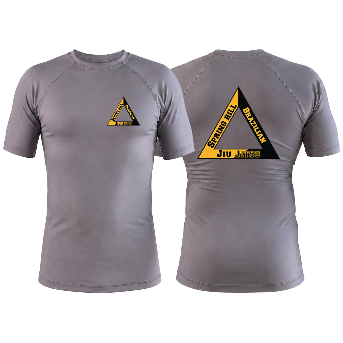Spring Hill Jiu Jitsu Gray Custom Rash Guards Short Sleeve #8267 A
