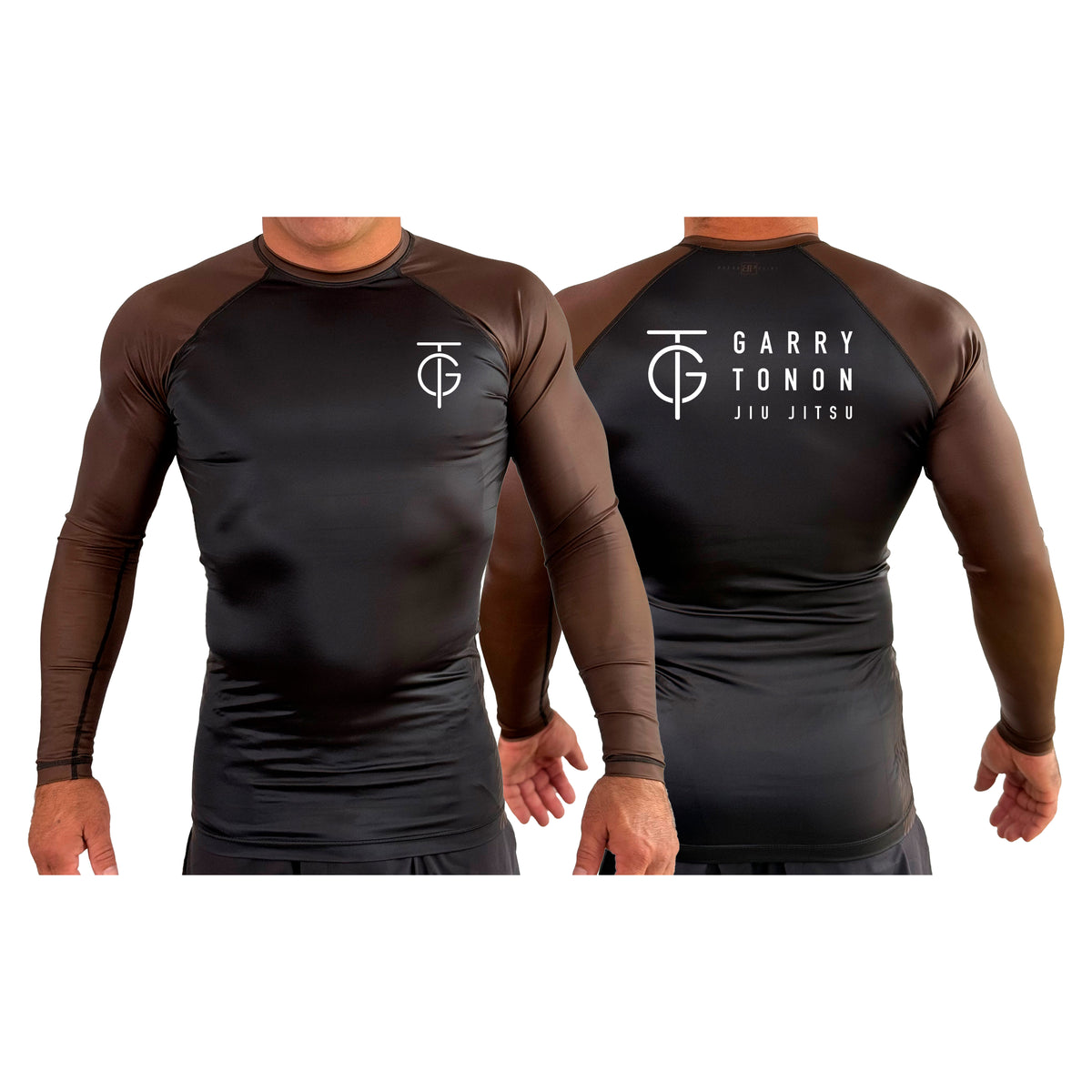GTJJ All Black Ranked Long Sleeve Rash Guards #8268 A