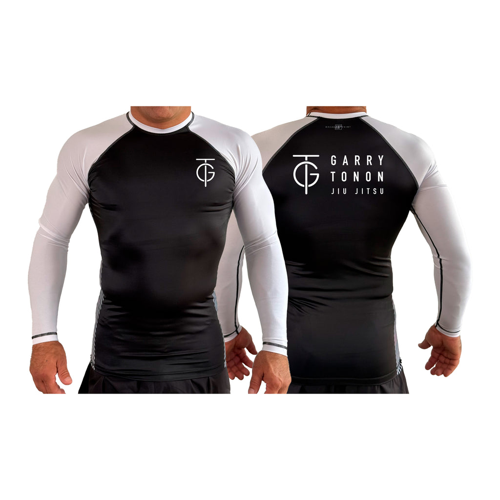GTJJ All Black Ranked Long Sleeve Rash Guards #8268 A