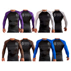 GTJJ All Black Ranked Long Sleeve Rash Guards #8268 A