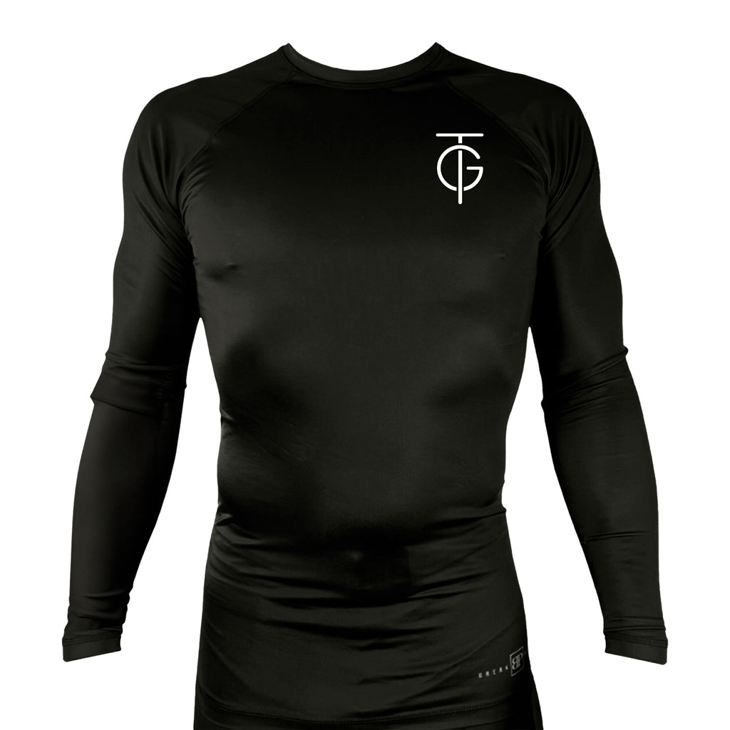 GTJJ All Black Rash Guards Long Sleeves #8268 A