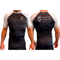 GTJJ All Black Ranked Short Sleeve Rash Guards #8268 A